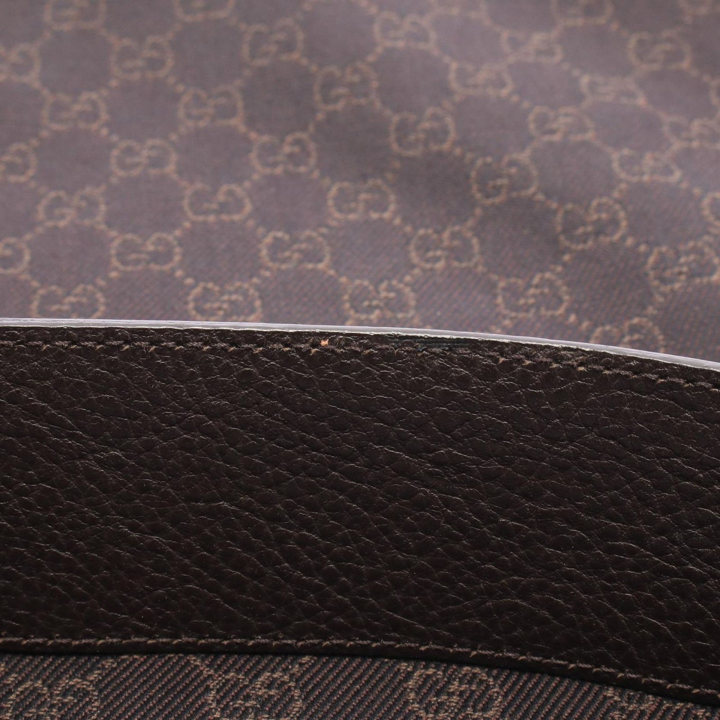 Gucci Shoulder Bag GG Pattern Dark Brown Canvas Leather — view 8