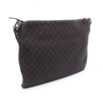 Gucci Shoulder Bag GG Pattern Dark Brown Canvas Leather — view 2