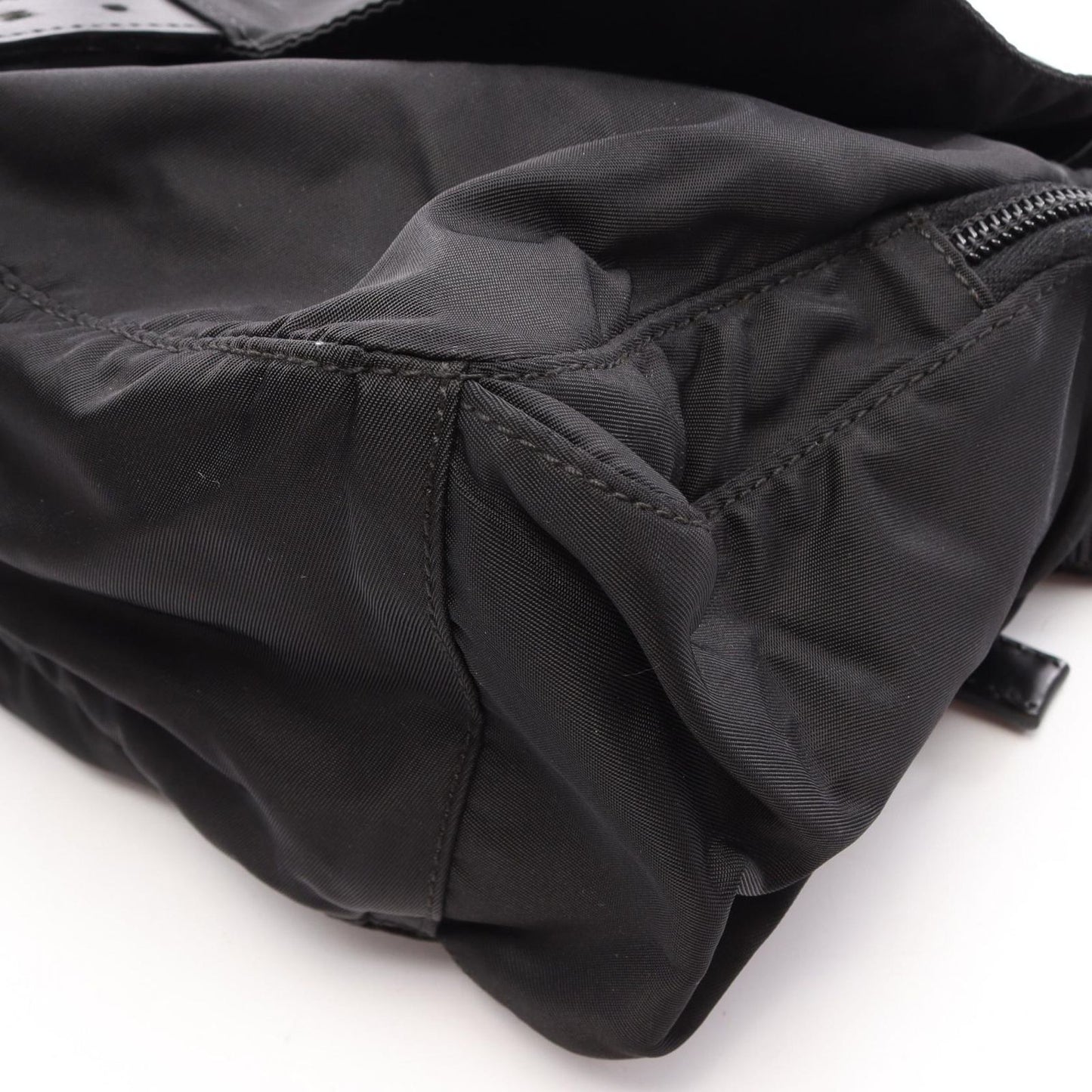 Prada Shoulder Bag Black Nylon Leather Triangle Logo — view 5