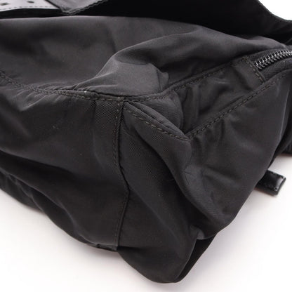 Prada Shoulder Bag Black Nylon Leather Triangle Logo — view 5