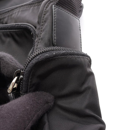 Prada Shoulder Bag Black Nylon Leather Triangle Logo — view 7