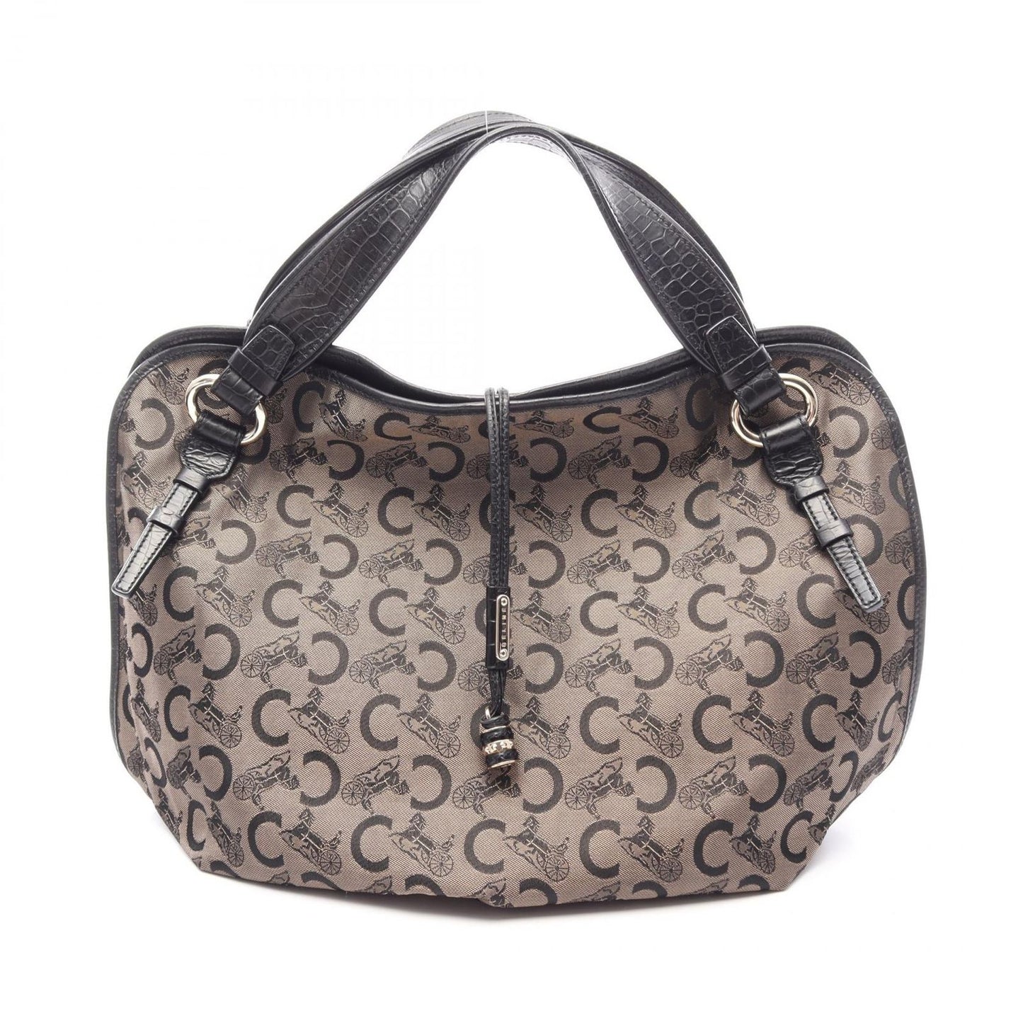 Celine Handbag Bittersweet C Sulky Large Brown Black Canvas Leather