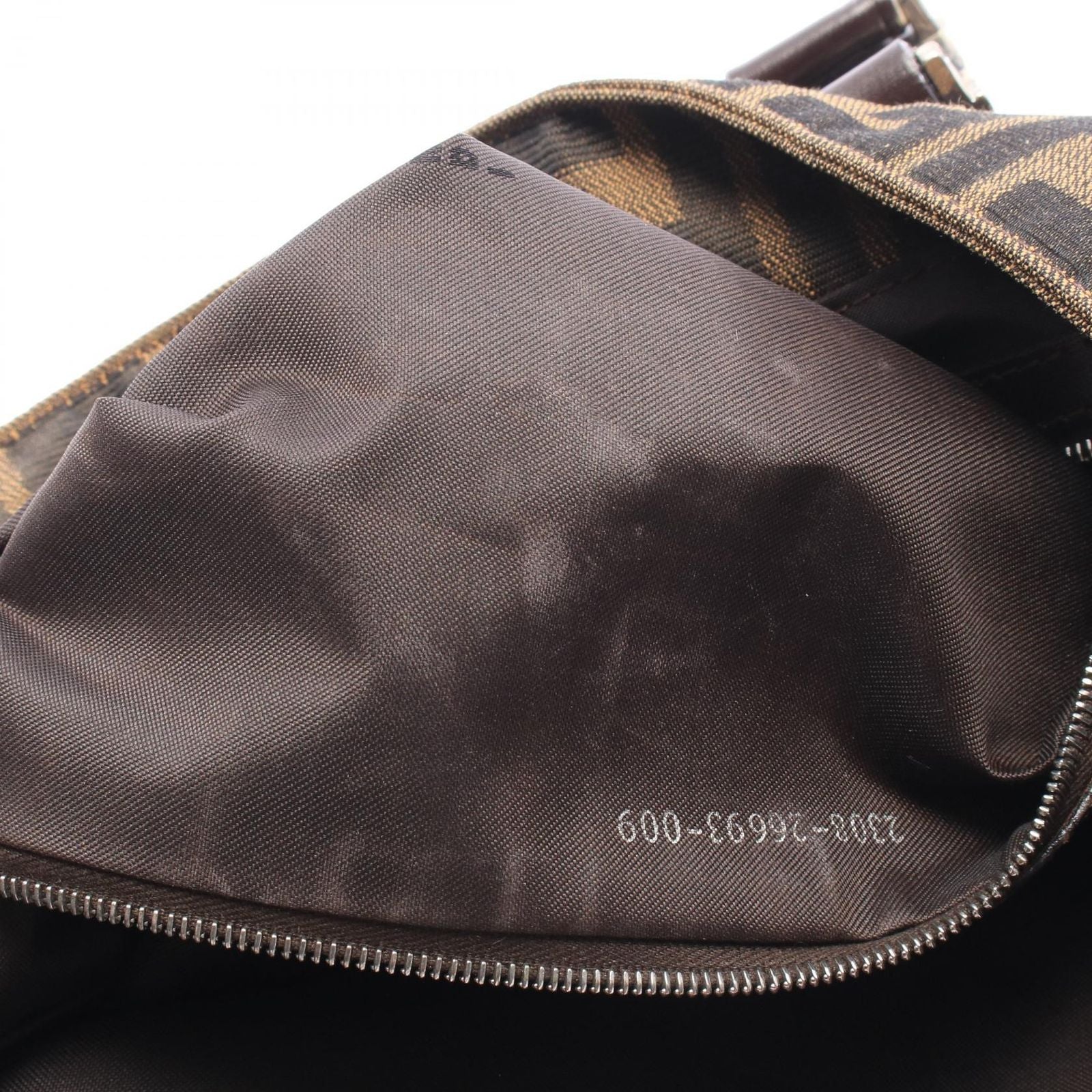 Fendi Tote Zucca Brown Black Canvas Leather Handbag — view 5
