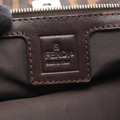 Fendi Tote Zucca Brown Black Canvas Leather Handbag — view 4