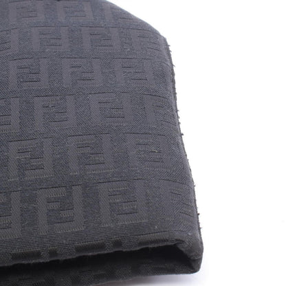 Fendi Tote Bag Zucchino Black Canvas Leather — view 6