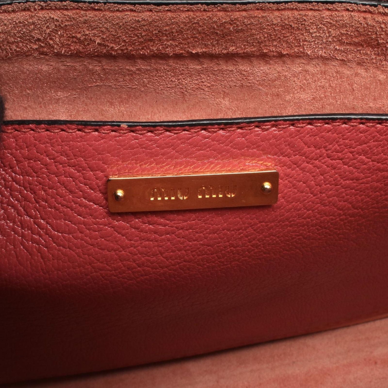 Miu Miu Handbag Madras 2-Way Pink Leather Tote — view 4