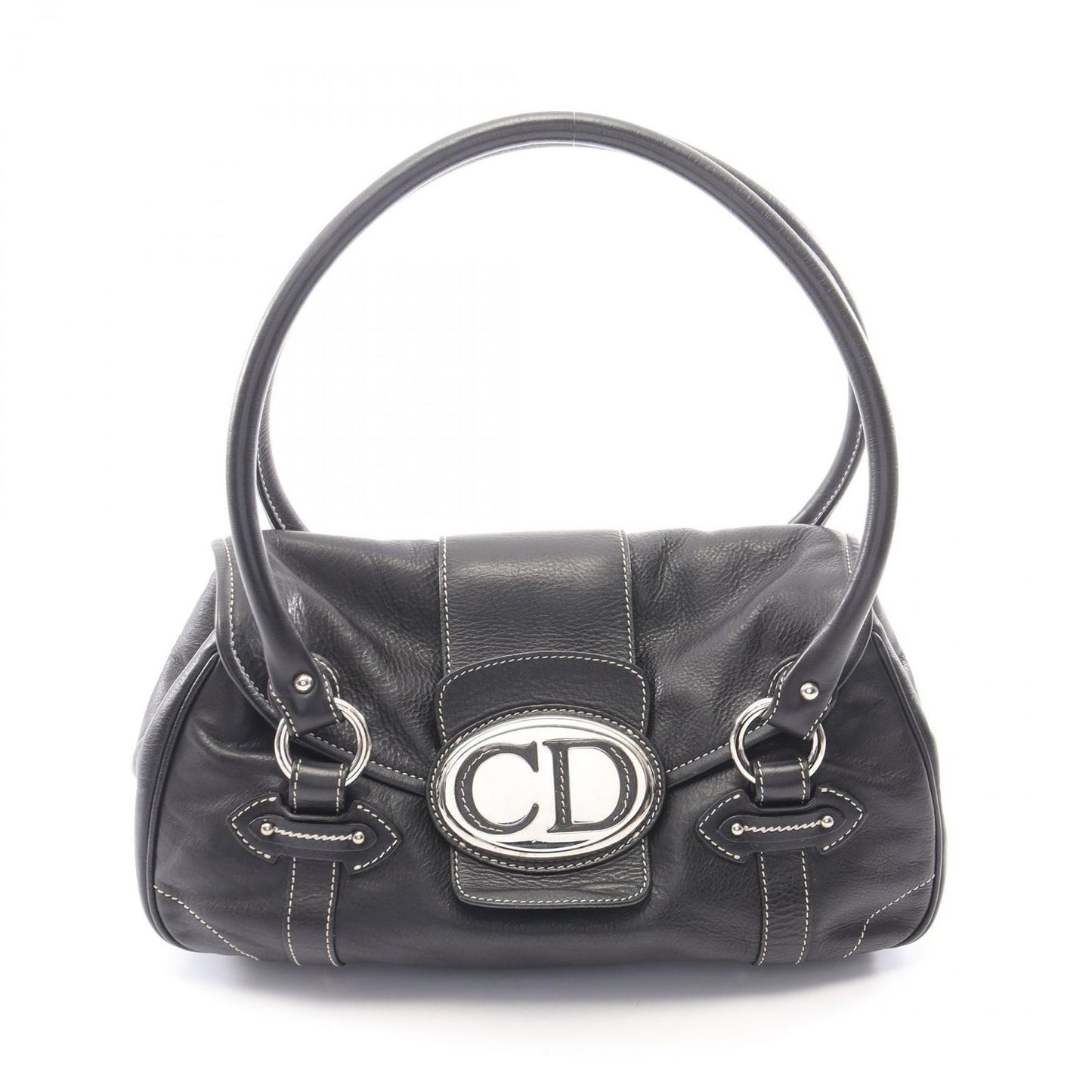 Dior Handbag CD Logo Black Leather
