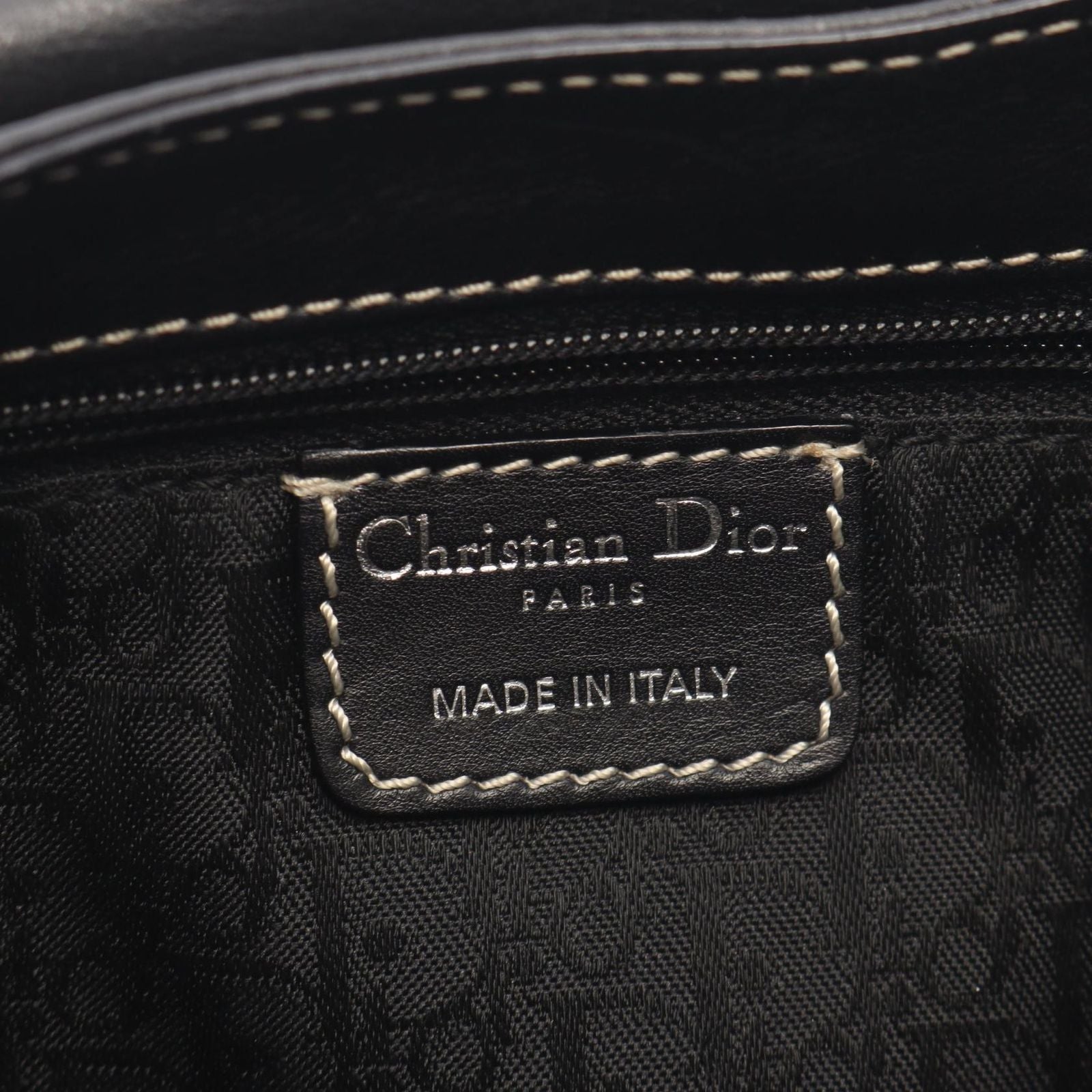 Dior Handbag CD Logo Black Leather — view 4