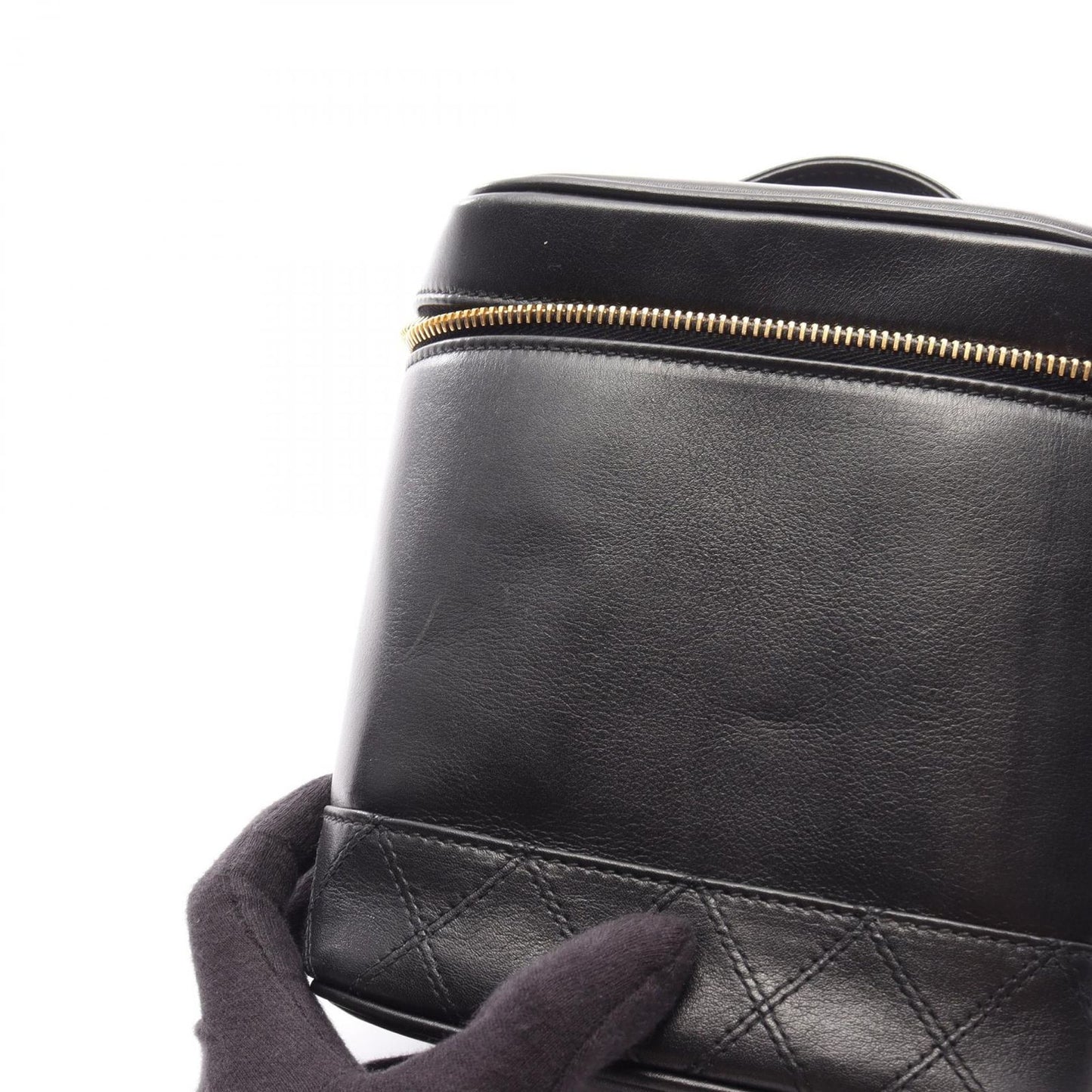 Chanel Handbag Bicolor Black Leather Vertical Vanity — view 8