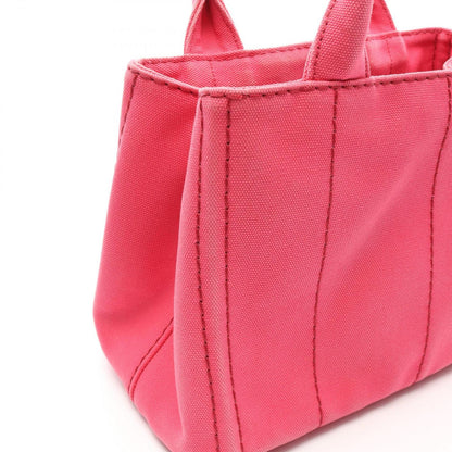 Prada Tote Bag Canapa 2-Way Pink Gray Canvas Mini — view 8