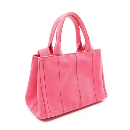 Prada Tote Bag Canapa 2-Way Pink Gray Canvas Mini — view 2