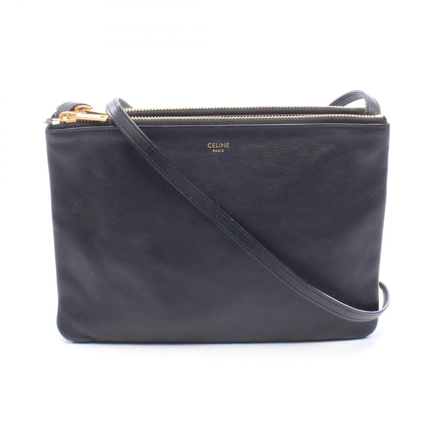 Celine Shoulder Bag Trio Large Black Leather