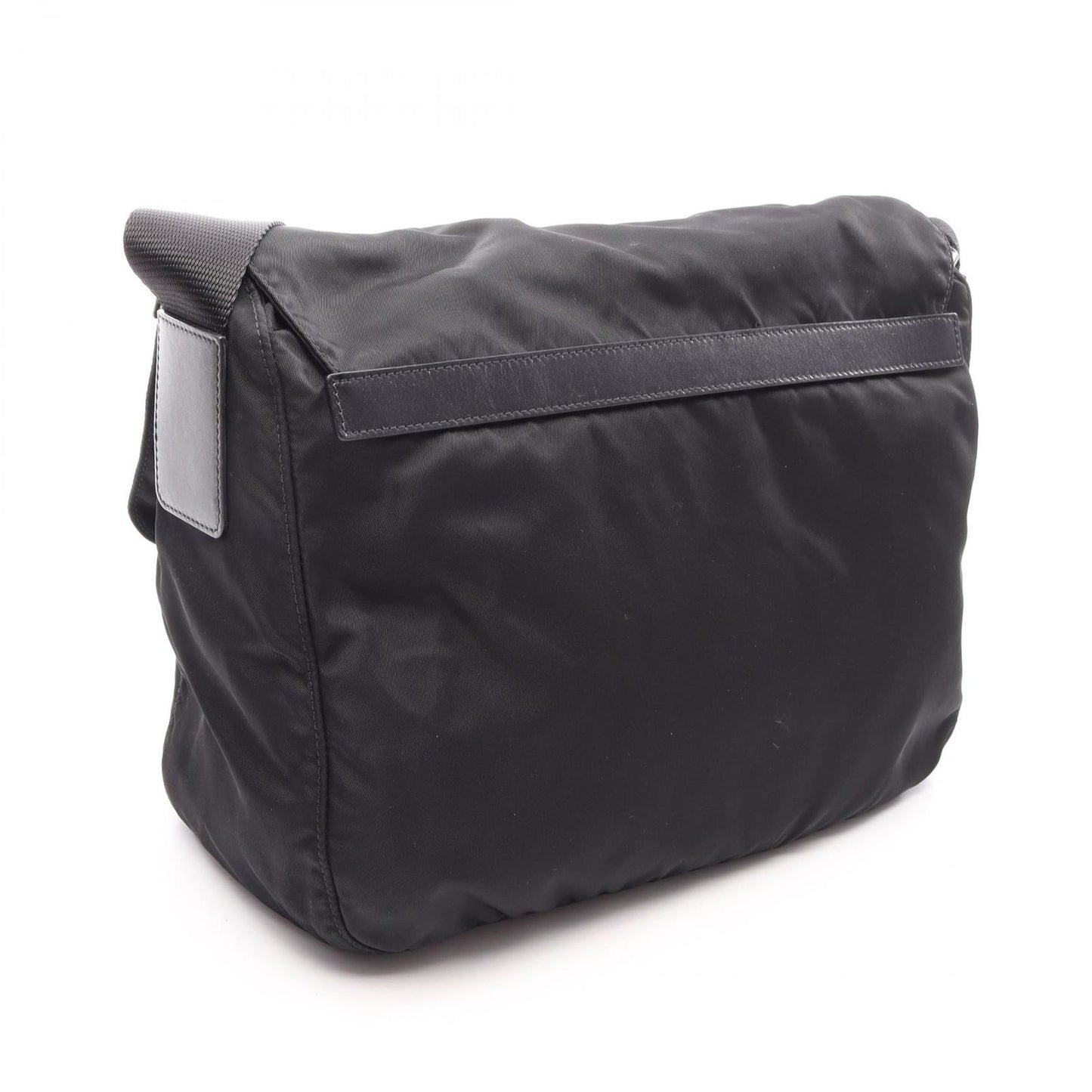 Prada Shoulder Bag Black Nylon Leather Triangle Logo — view 2