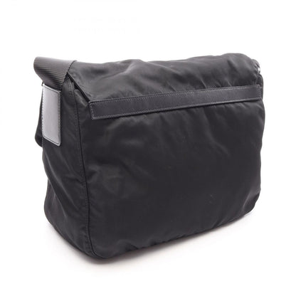 Prada Shoulder Bag Black Nylon Leather Triangle Logo — view 2