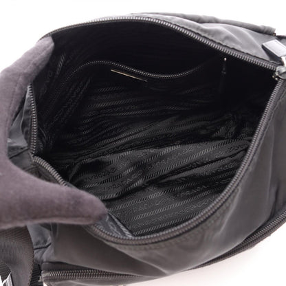 Prada Shoulder Bag Black Nylon Leather Triangle Logo — view 3