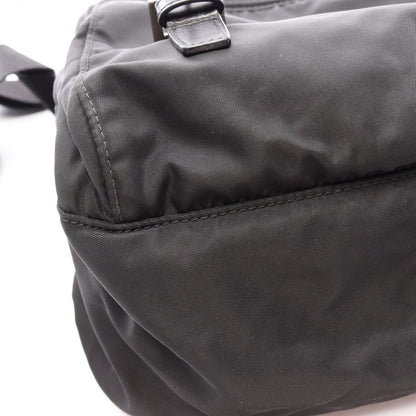 Prada Shoulder Bag Black Nylon Leather Triangle Logo — view 6
