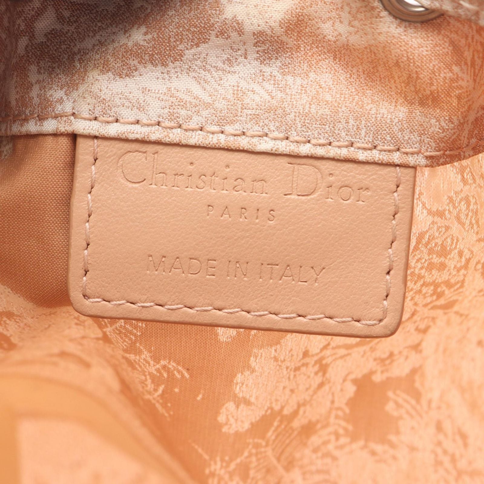 Dior Pouch Toile de Jouy Drawstring Pink Beige White Nylon — view 4