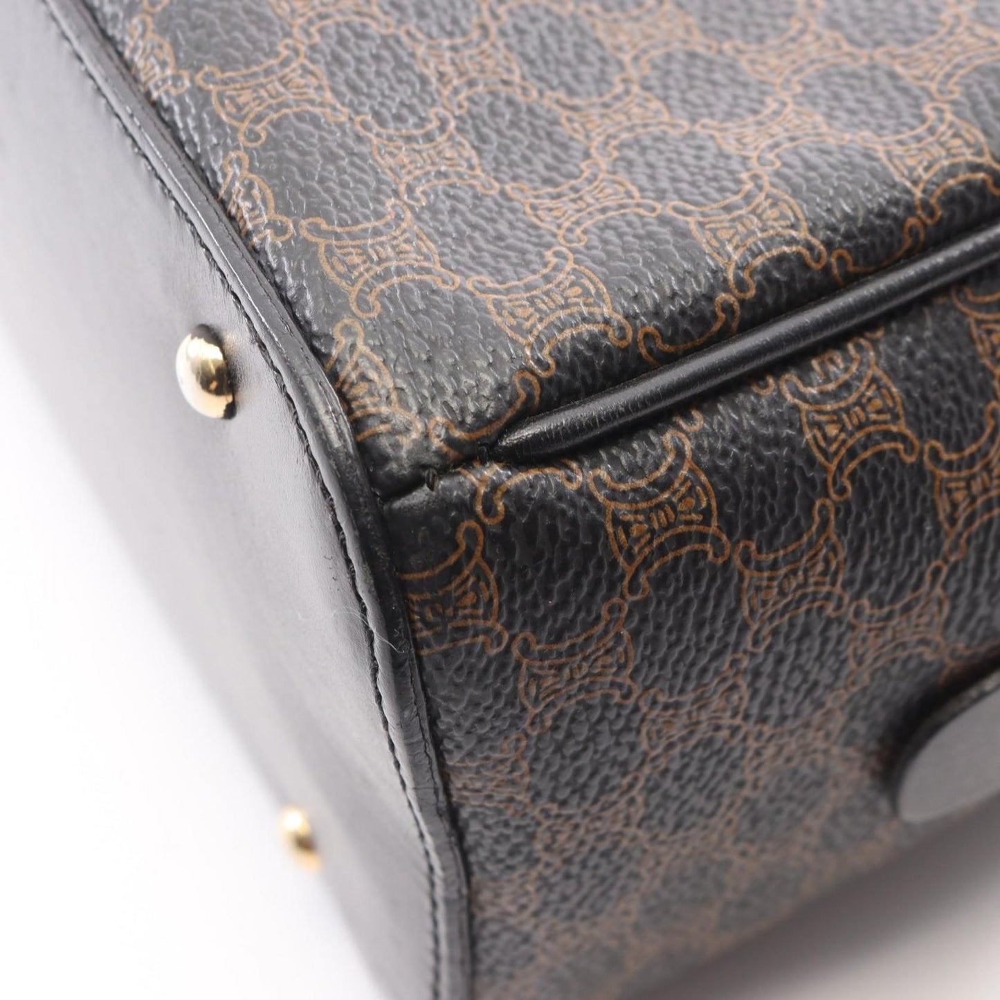 Celine Handbag Macadam Black Brown Leather — view 6