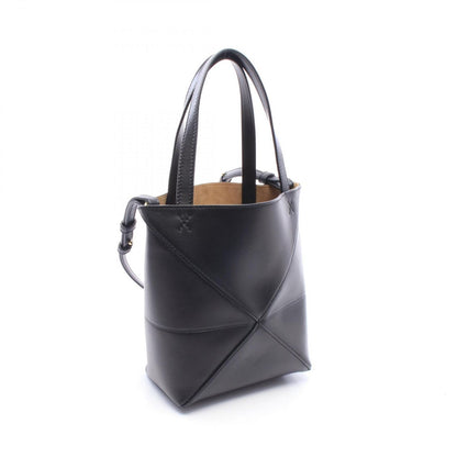 Loewe Handbag Puzzle Fold Mini 2-Way Black Leather Tote — view 2