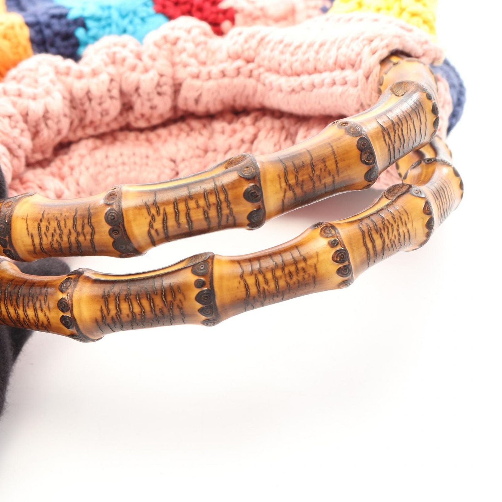 Gucci Handbag Horsebit 1955 Bamboo Multicolor Cotton Leather — view 5