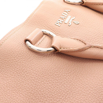 Prada Tote Bag VIT.DAINO Pink Beige Leather Metal Logo 2-Way — view 8