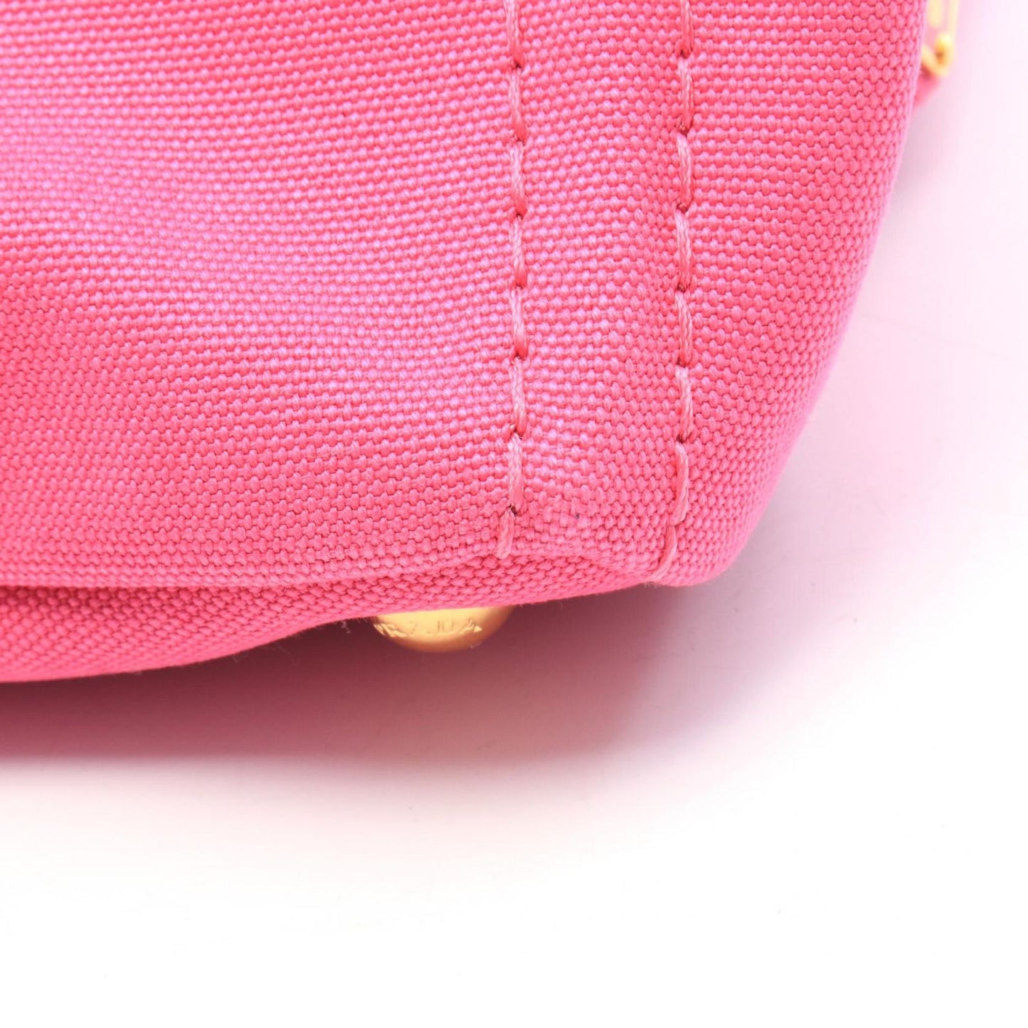 Prada Tote Bag Canapa Magenta Ivory Canvas Medium — view 7