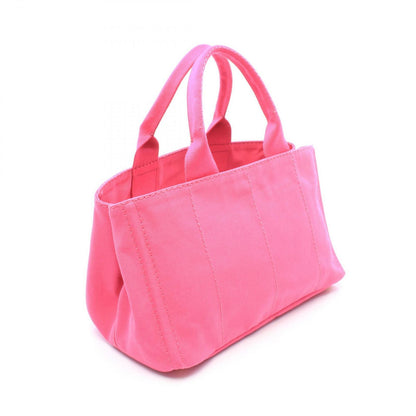 Prada Tote Bag Canapa Magenta Ivory Canvas Medium — view 2