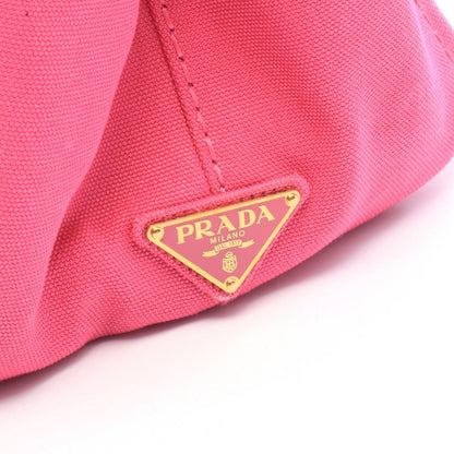 Prada Tote Bag Canapa Magenta Ivory Canvas Medium — view 5
