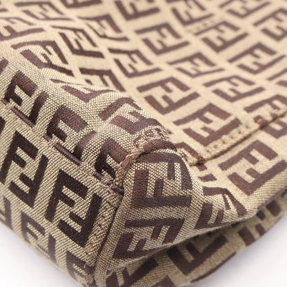 Fendi Tote Bag Zucchino Beige Brown Canvas Leather — view 8