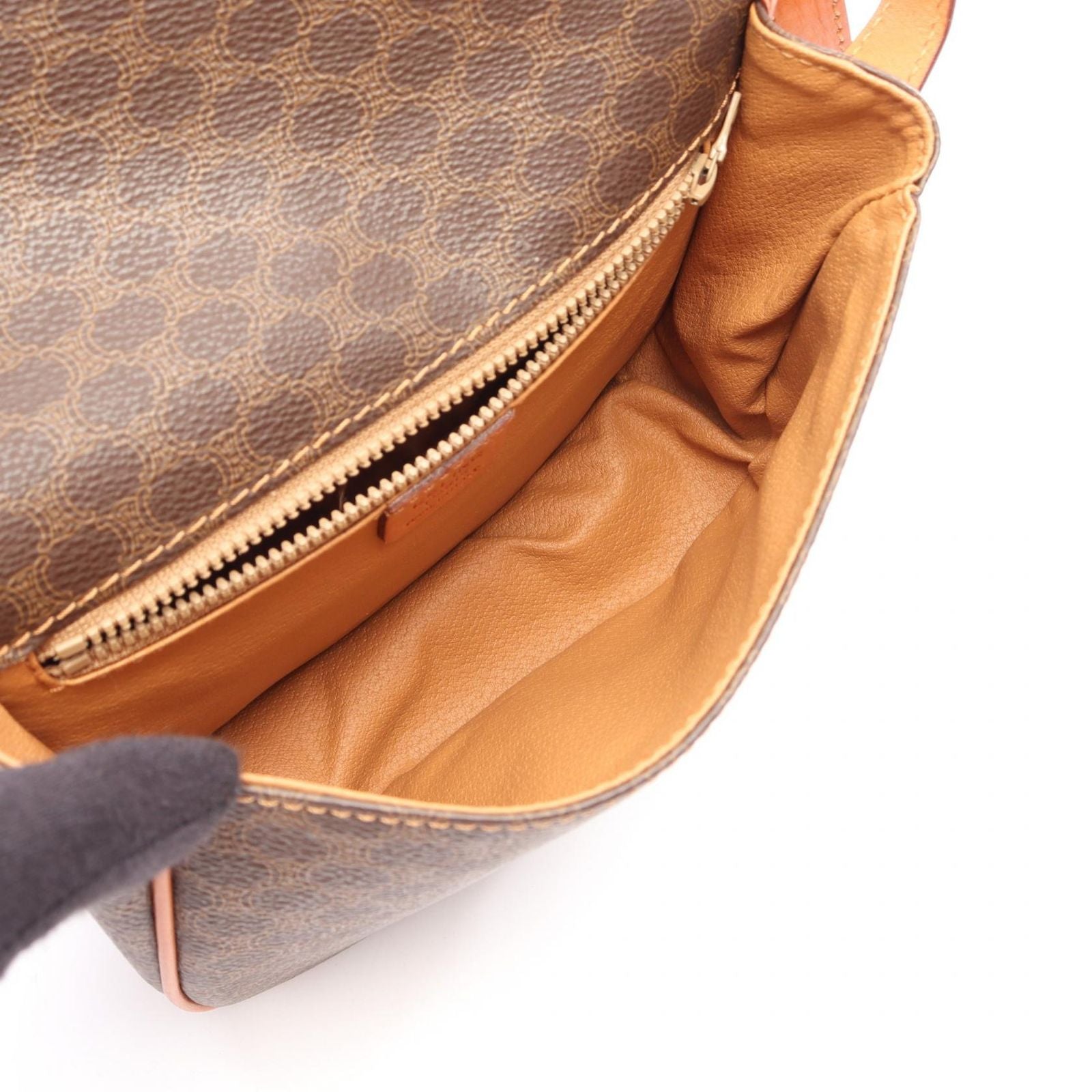 Celine Shoulder Bag Macadam Brown Dark Leather — view 3