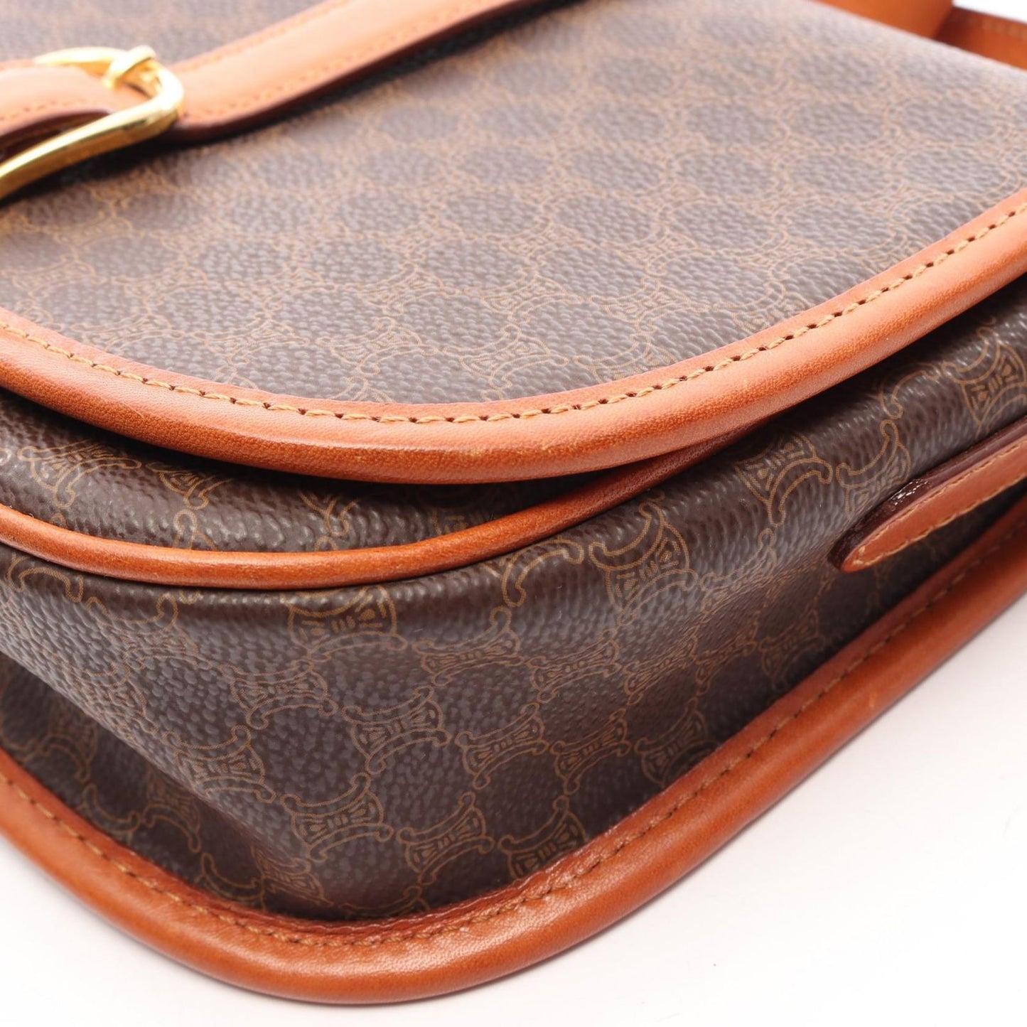 Celine Shoulder Bag Macadam Brown Dark Leather — view 7