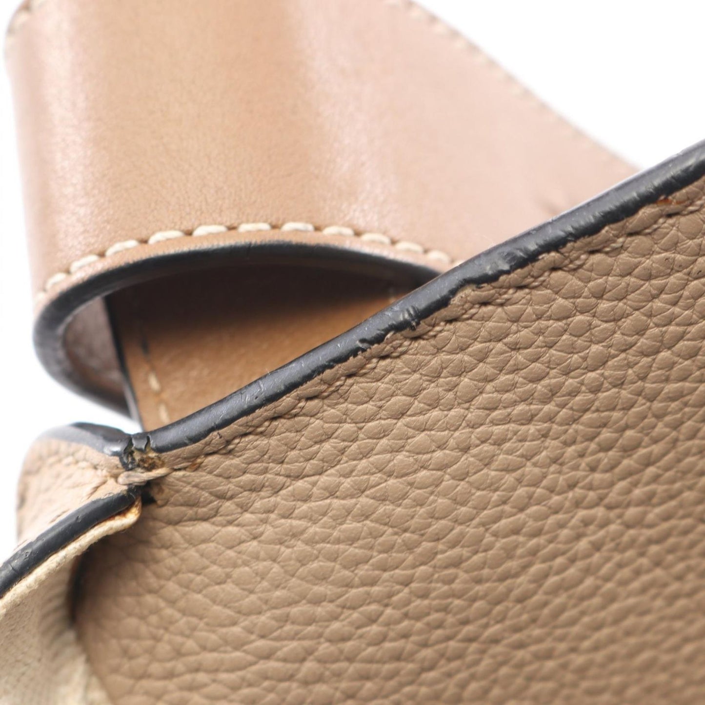 Loewe Handbag Hammock Medium 2-Way Beige Brown Leather Bag — view 6