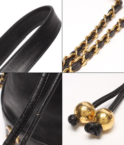 Chanel Chain Shoulder Bag Gold Drawstring Lambskin Triple CC Logo — view 6