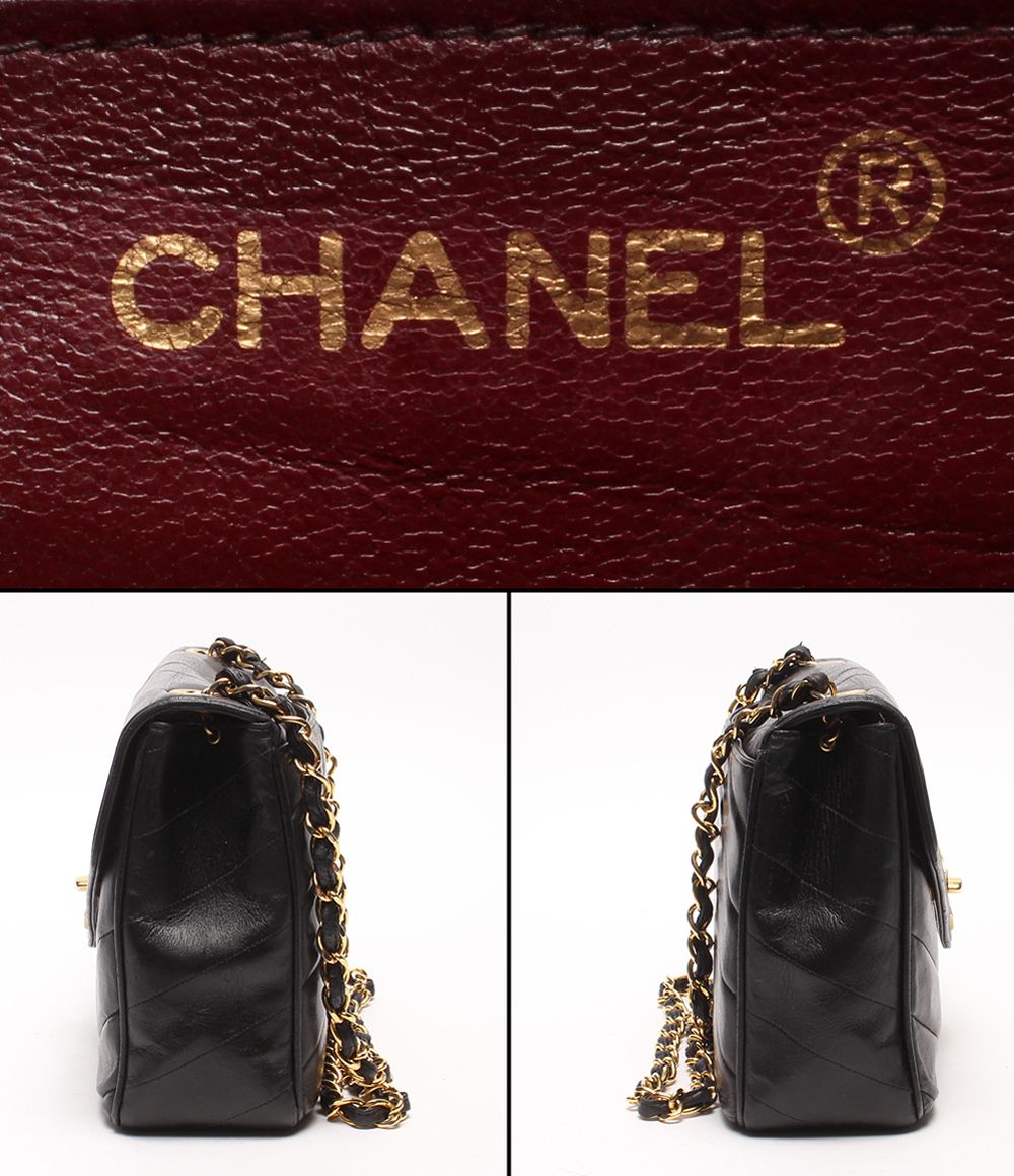 Chanel Chain Shoulder Bag Crossbody Gold V-stitch Chevron Singlechain — view 4