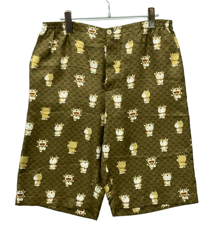 Gucci Silk 100% Shorts GG All Over Print Doraemon 46