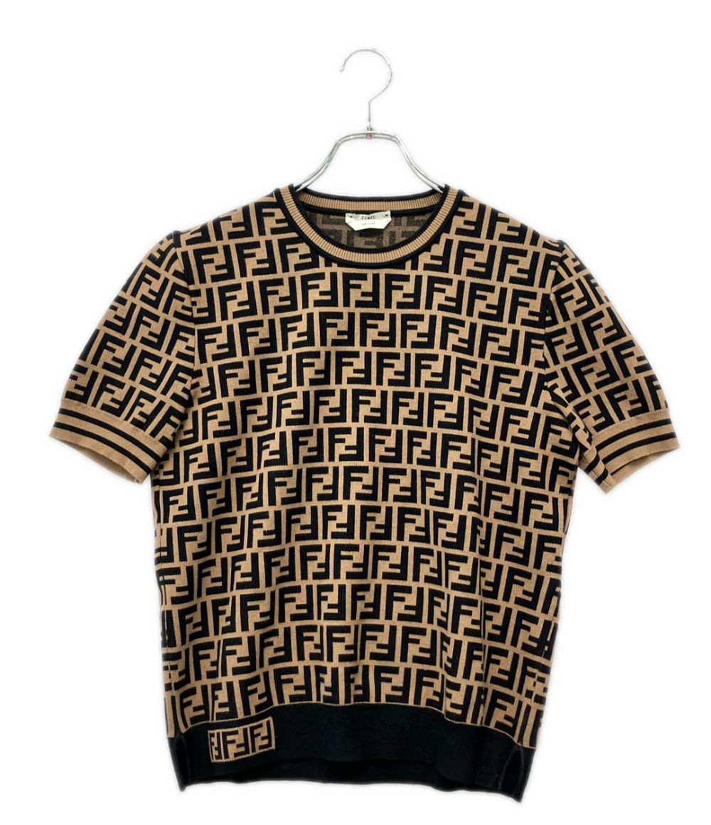 Fendi FF Motif Short Sleeve Knit 46 Sweater
