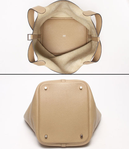 Hermes Handbag Silver Taurillon Clemence Picotin Lock PM — view 3