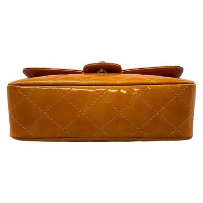 Chanel Shoulder Bag Single Flap Quilted Orange Pink Chain Leather — view 5