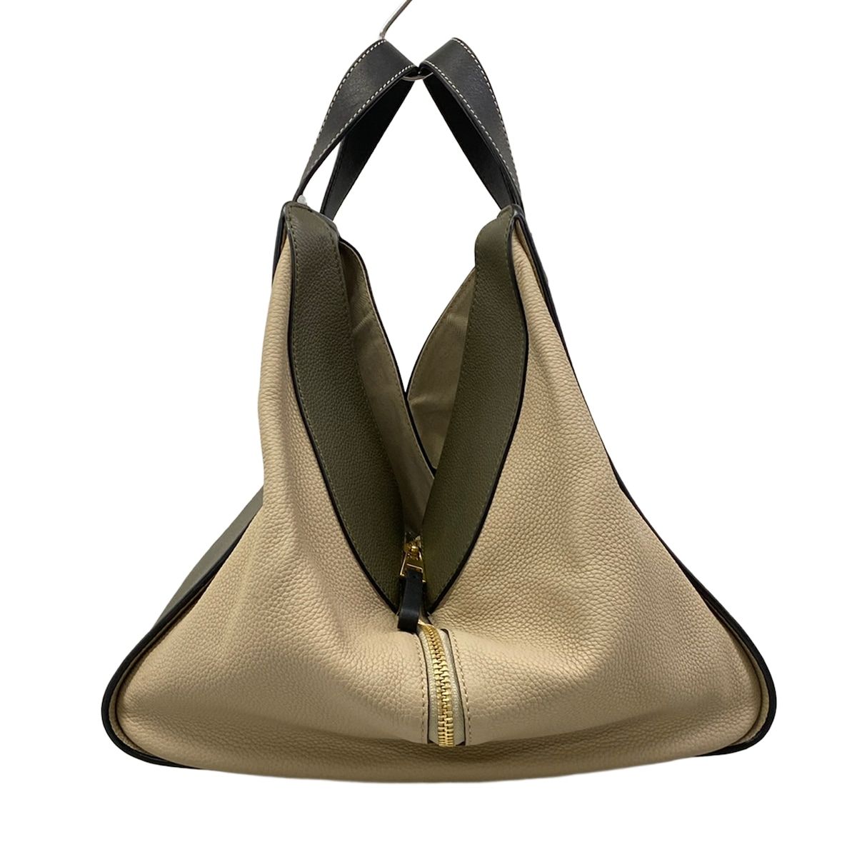 Loewe Handbag Hammock Medium Khaki Ivory Black Tricolor — view 2