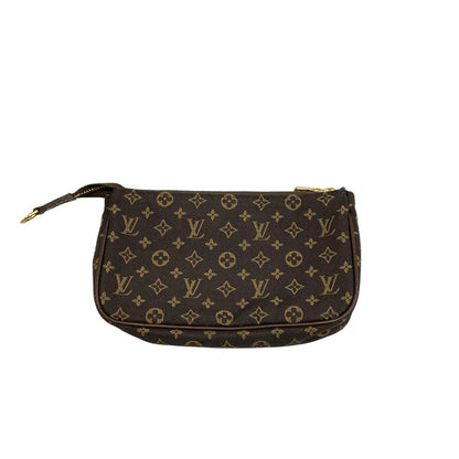 Louis Vuitton Shoulder Bag Monogram Mini Lin Bucket PM Ebene Cotton Linen — view 8