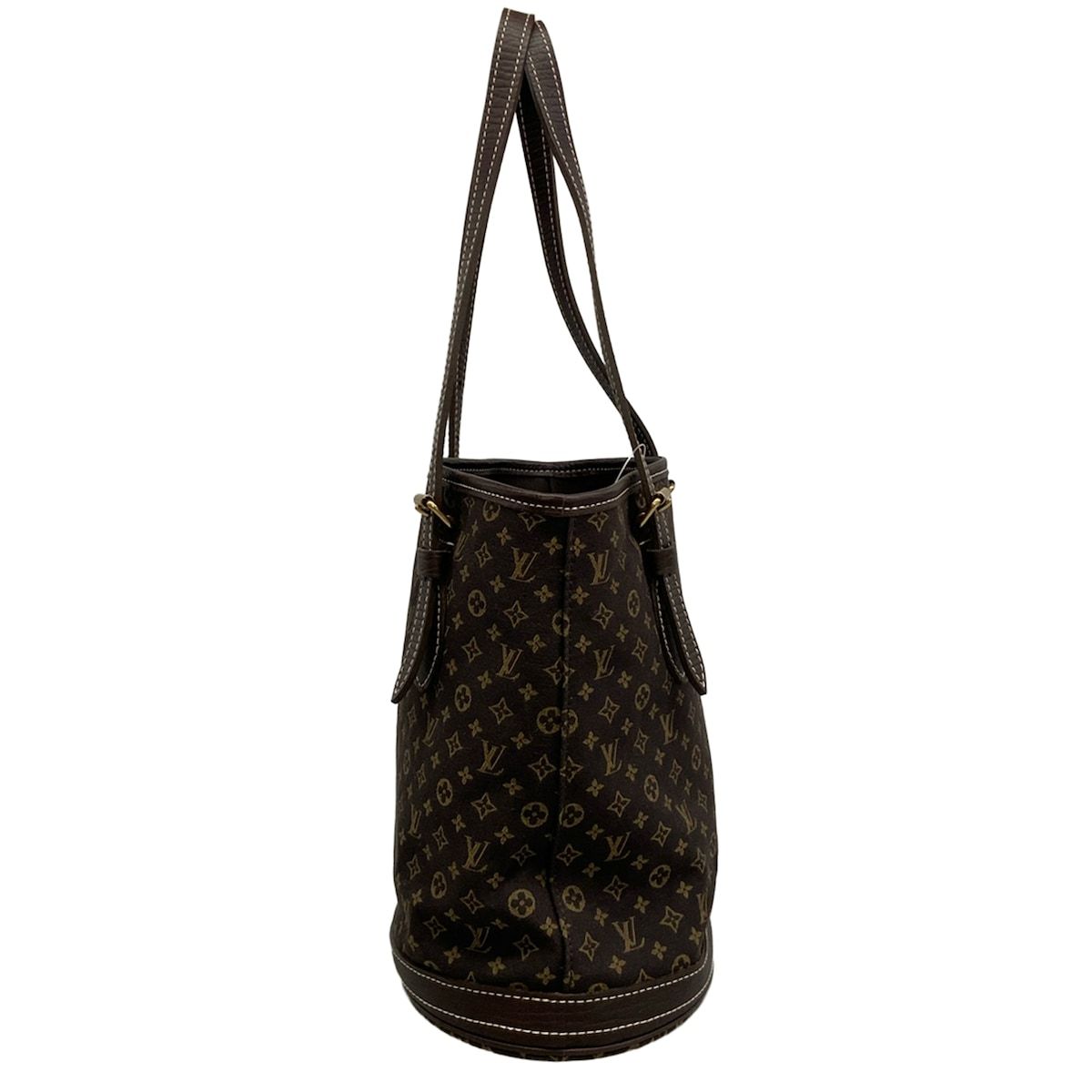 Louis Vuitton Shoulder Bag Monogram Mini Lin Bucket PM Ebene Cotton Linen — view 4