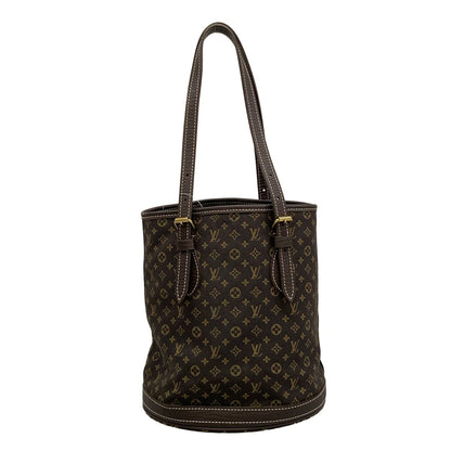 Louis Vuitton Shoulder Bag Monogram Mini Lin Bucket PM Ebene Cotton Linen — view 3