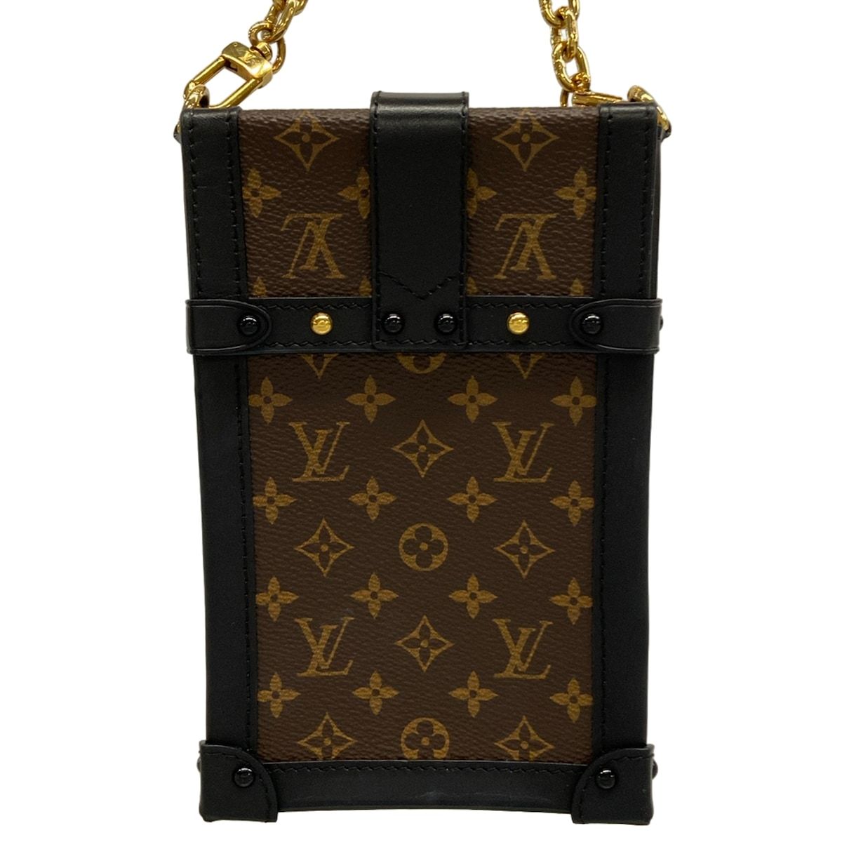 Louis Vuitton Shoulder Bag Monogram Pochette Trunk Vertical Black Leather — view 3