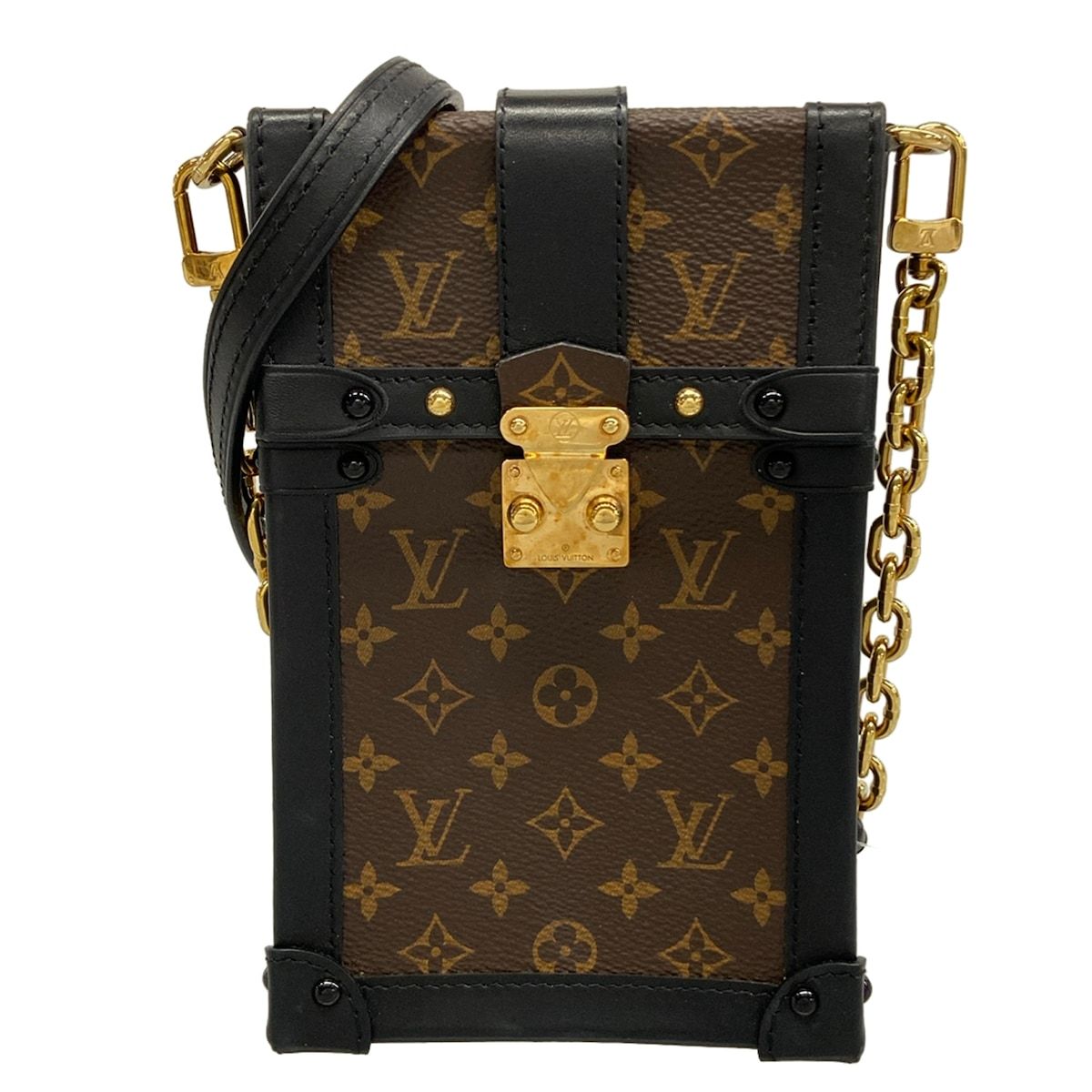 Louis Vuitton Shoulder Bag Monogram Pochette Trunk Vertical Black Leather