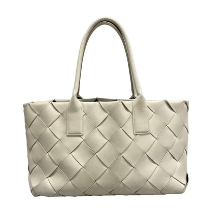Bottega Veneta Tote Bag Maxicaba Maxi Intrecciato White Leather — view 3