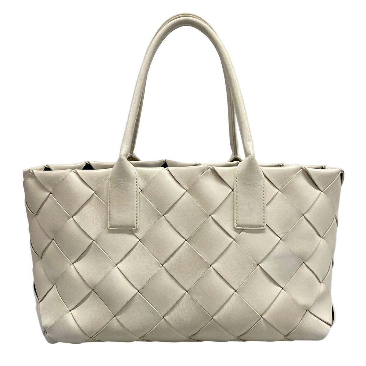 Bottega Veneta Tote Bag Maxicaba Maxi Intrecciato White Leather