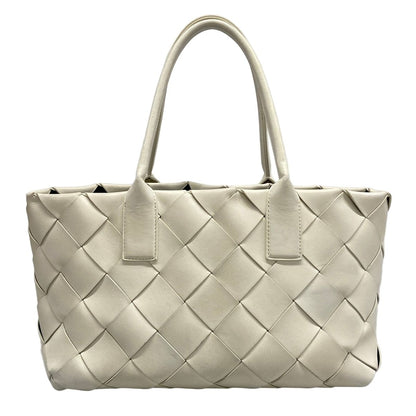 Bottega Veneta Tote Bag Maxicaba Maxi Intrecciato White Leather