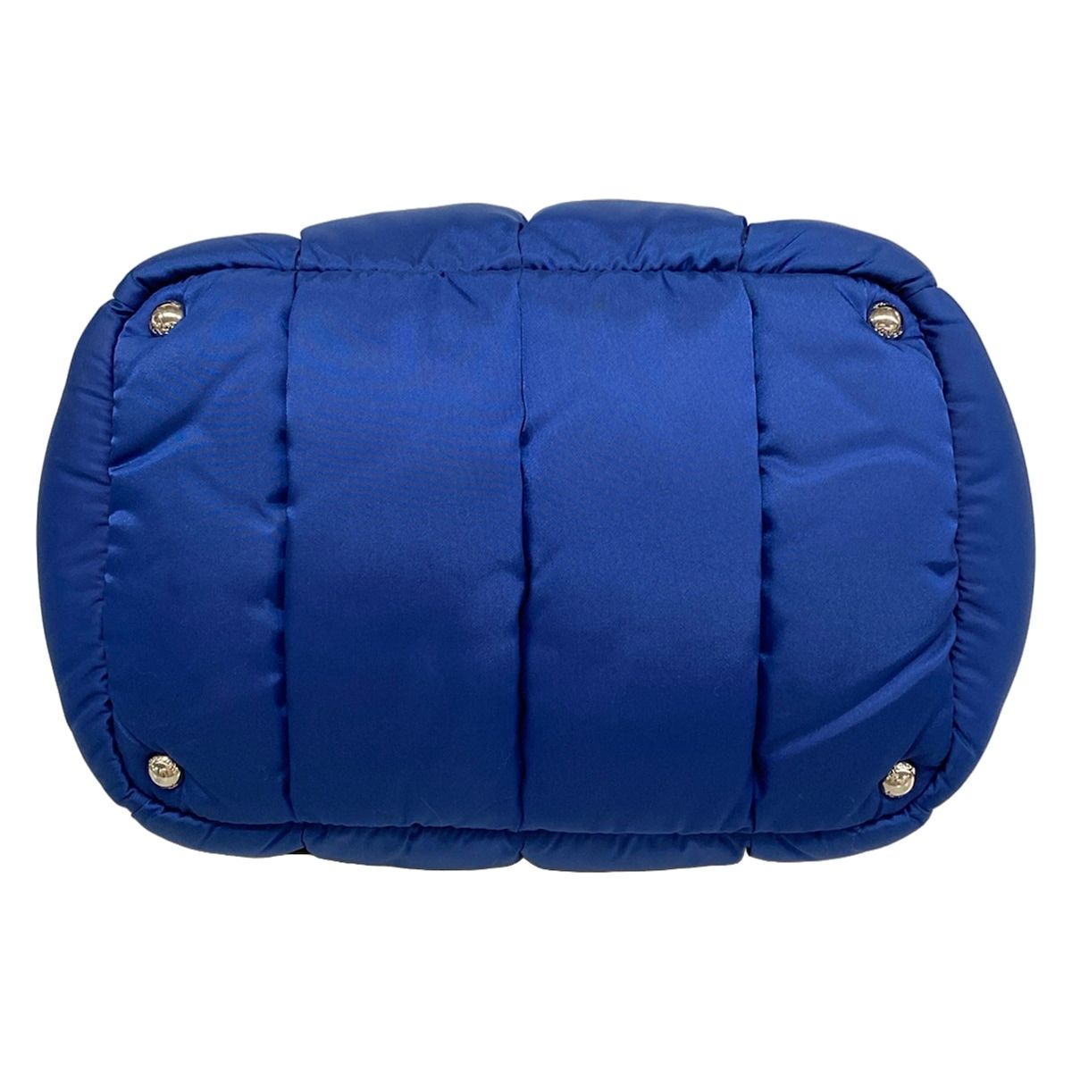 Prada Tote Bag Tessuto Bomber Blue Black Leather — view 5