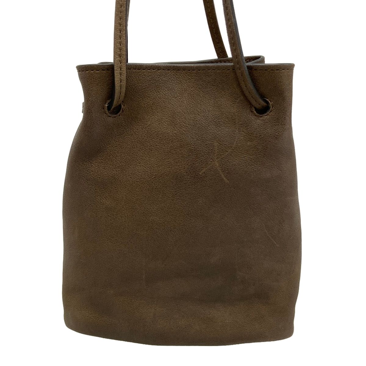 Miu Miu Shoulder Bag Nappa Leather Dark Brown Drawstring — view 3