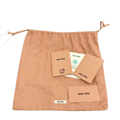 Miu Miu Shoulder Bag Nappa Leather Dark Brown Drawstring — view 8